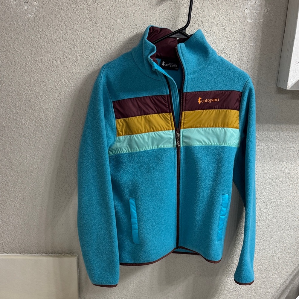 Cotopaxi Teal and Burgundy Fleece Jacket
